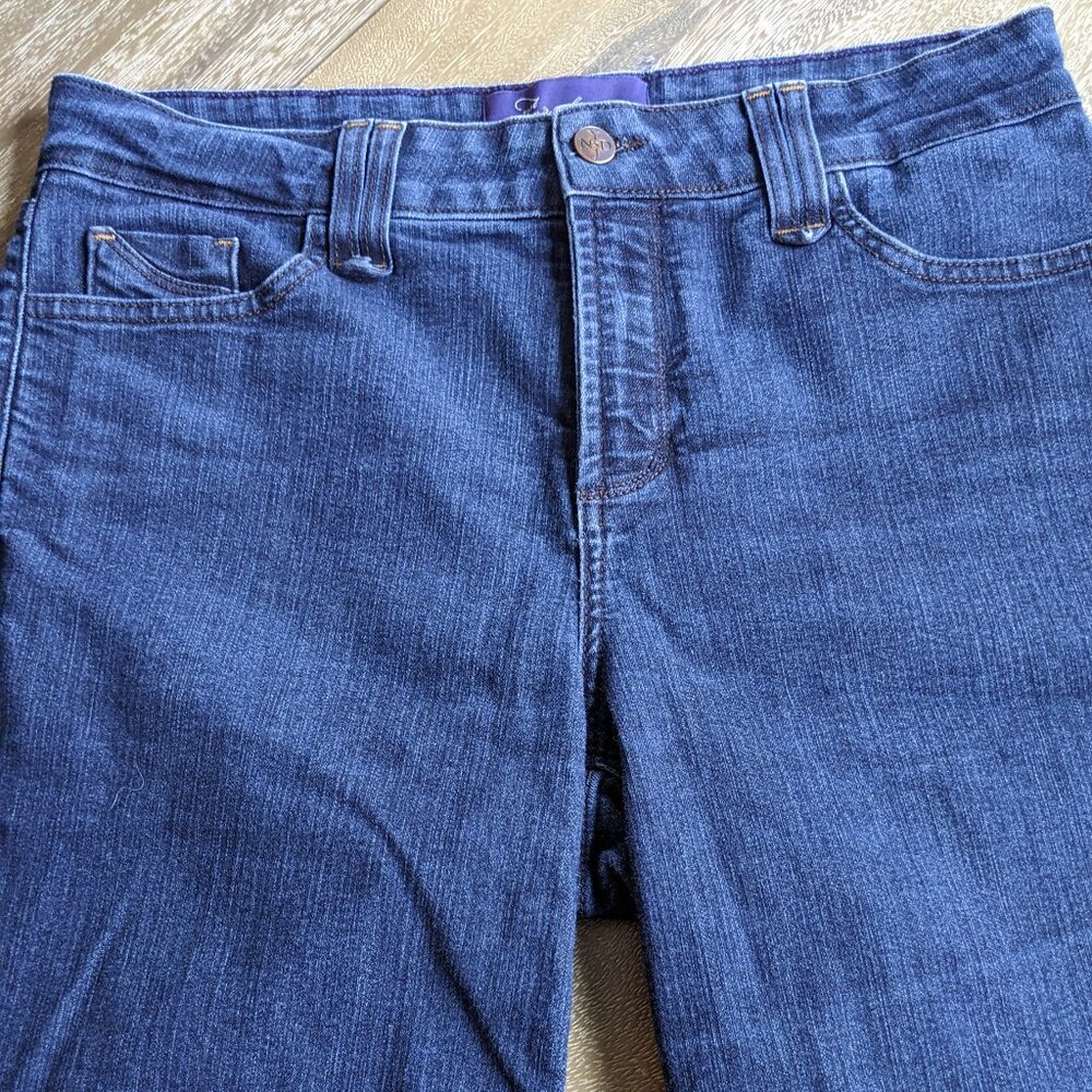 NYDJ Dark Wash Denim 22" Bermuda Blue Jean 5 Pocket Shorts, Size 12